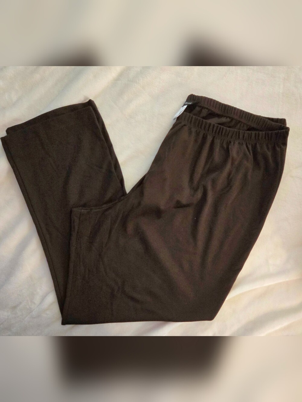 Slinky Brand Women's Dark Brown Elastic Waist Knit Pant